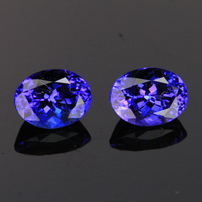 Blue Violet Matched Pair Tazanite Gemstones 3.35 Carats