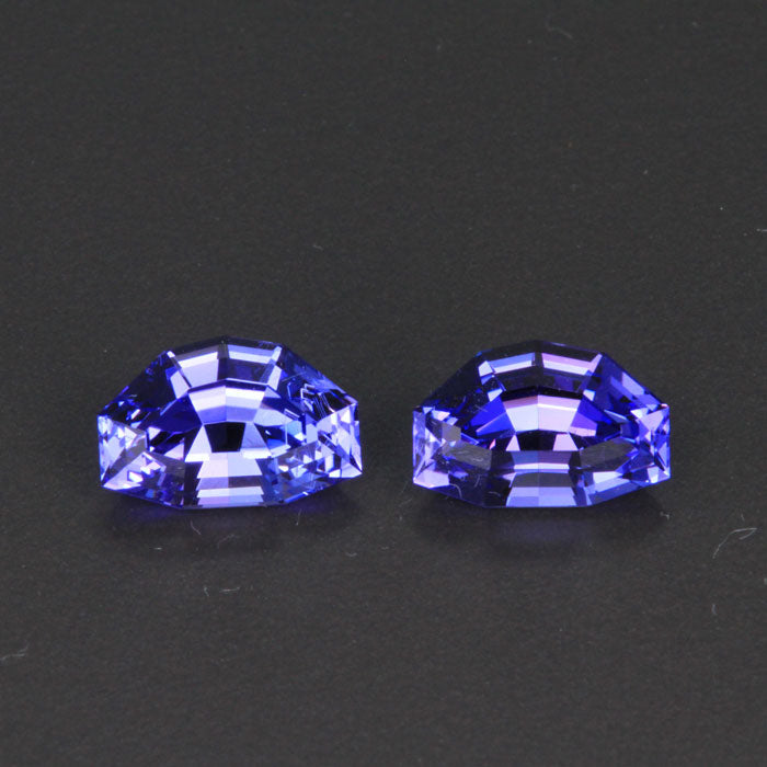 Matching pair of Epaulettes Cut Tanzanite 