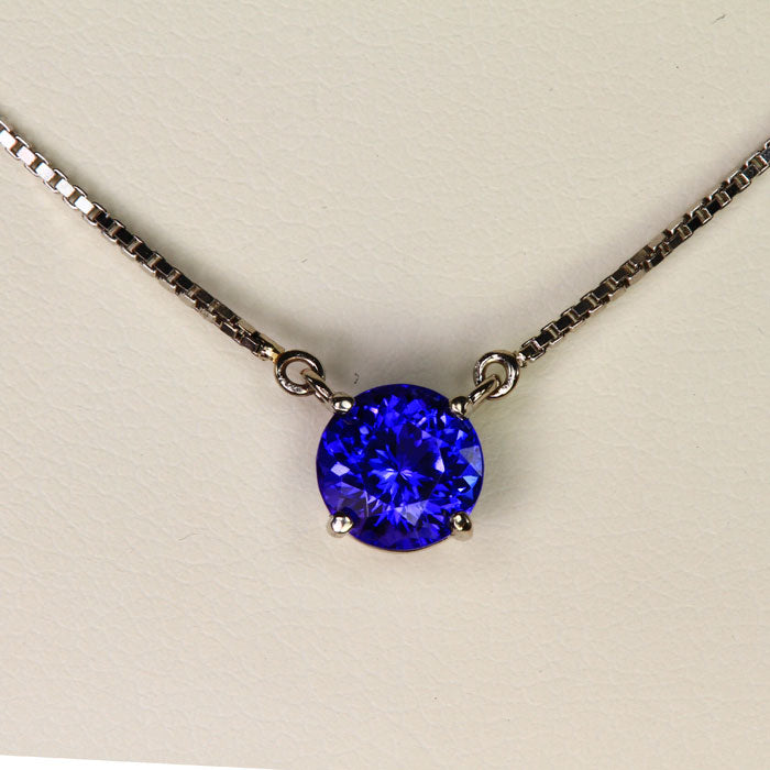 14K White Gold Tanzanite Necklace 1.51 Carats