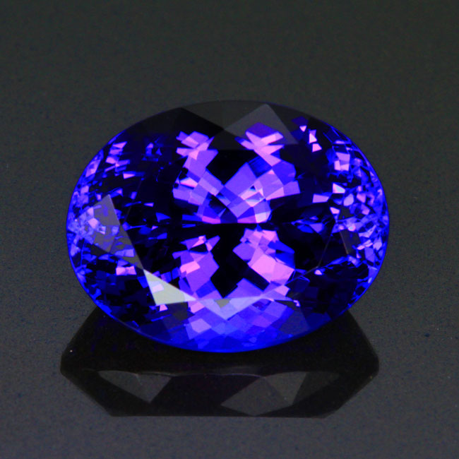 blue violet exceptional oval tanzanite gemstone