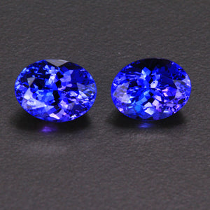Blue Violet Oval Pair Tanzanite Gemstone 5.02 Carats