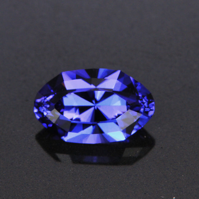 Violet Blue Long Oval Tanzanite Gemstone 1.77 Carats