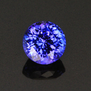 Blue Violet Intense Round Brilliant Tanzanite Gemstone 2.30 Carats