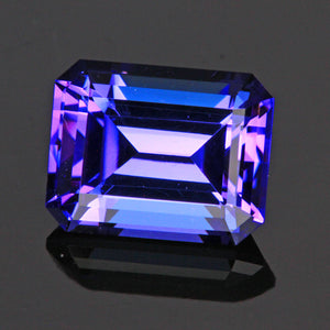 Blue Violet Vivid Emerald Cut Tanzanite Gemstone 2.37 Carats
