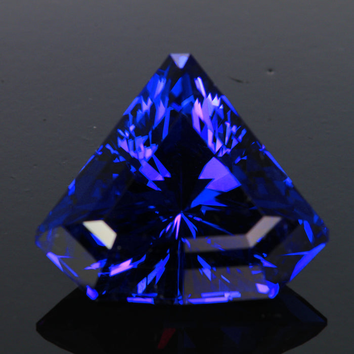 blue violet shield tanzanite gemstone