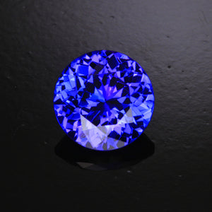 Blue Violet Vivid Round Brilliant Tanzanite Gemstone  3.42 Carats