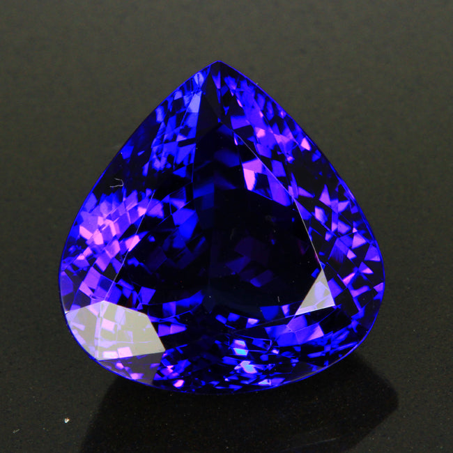 Violet Blue Exceptional Plus Pear Shape Tanzanite 11.72 Carats