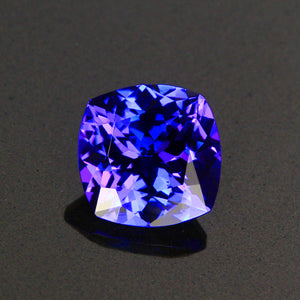 Blue Violet Vivid Square Cushion Tanzanite Gemstone 2.66 Carats