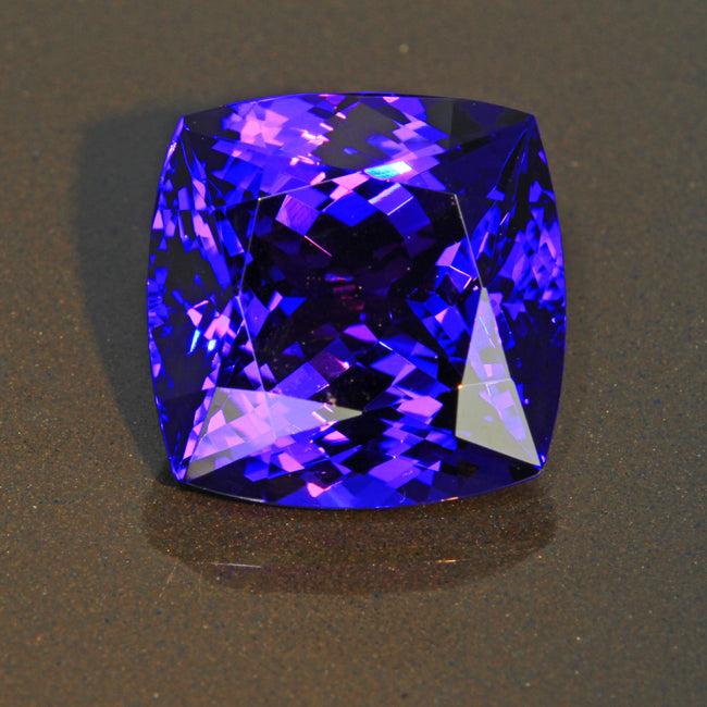 On Hold.  Blue Violet with Strong Purple Incandescent Square Cushion Tanzanite Gemtone 19.23 Carats