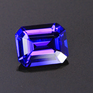 Blue Violet Emerald Cut Tanzanite Gemstone 3.80 Carats