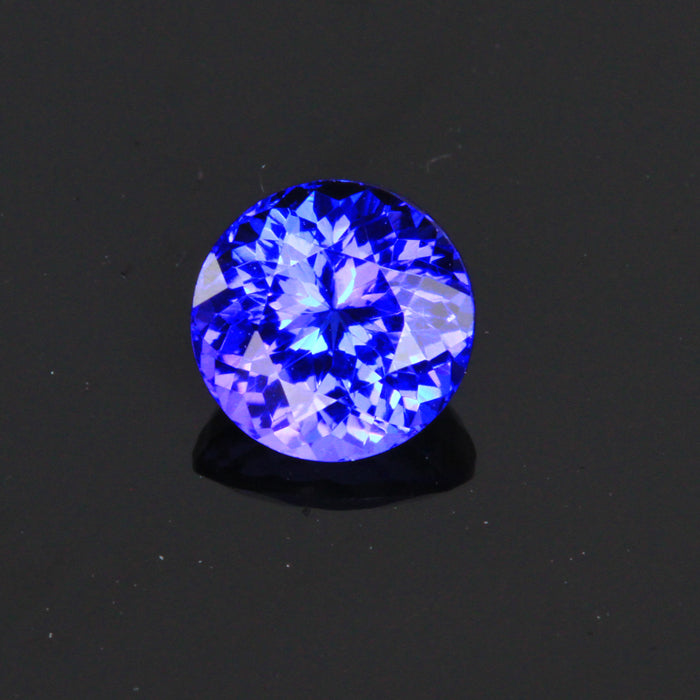 Violet Blue Round Brilliant Tanzanite Gemstone 1.15 Carats