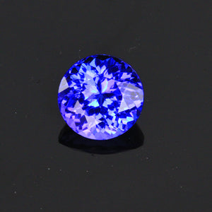 Violet Blue Round Brilliant Tanzanite Gemstone 1.15 Carats