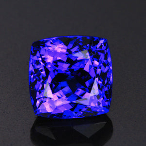Blue Violet Square Cushion Tanzanite Gemstone 5.85 Carats