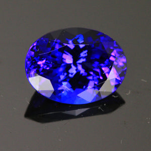 Blue Violet Exceptional Oval Tanzanite Gemstone  8.18 Carats