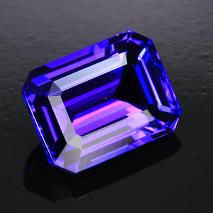 Blue Violet Exceptional Emerald Cut Tanzanite Gemstone 9.32 Carats