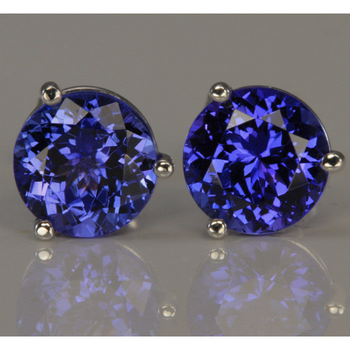 Round Tanzanite Earrings