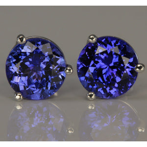 Round Tanzanite Earrings