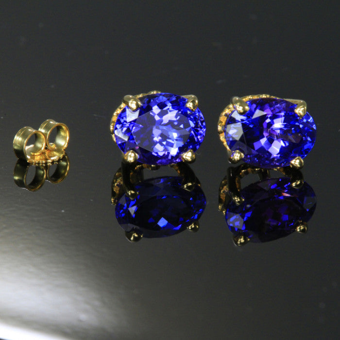 Tanzanite Oval Stud Earrings