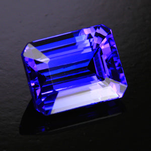 Blue Violet Emerald Cut Tanzanite Gemstone  2.98 Carats