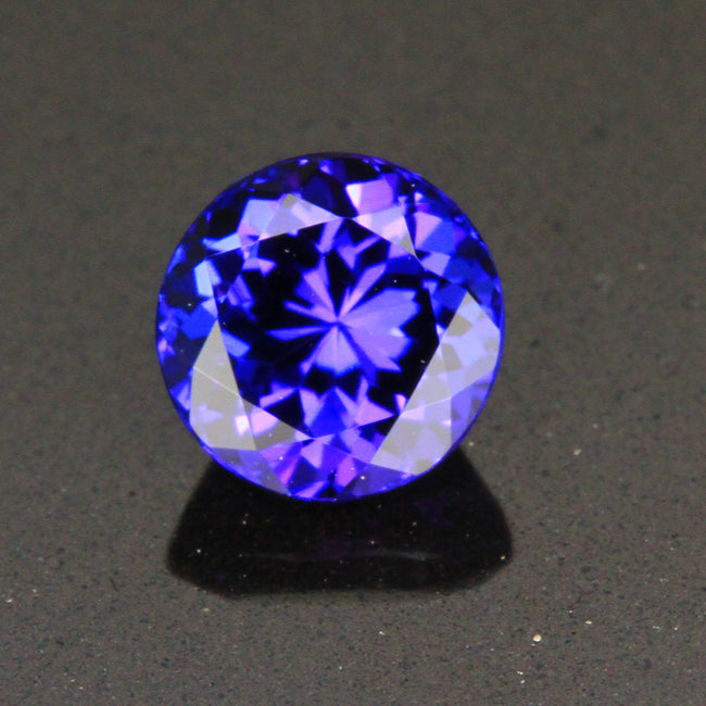 Blue Violet Exceptional Round Brilliant Cut Tanzanite  Gemstone 1.15 Carats
