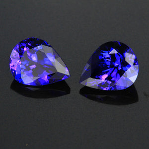 Exceptional Color Pear Shape Tanzanite Pair Gemstone 5.13 Carats