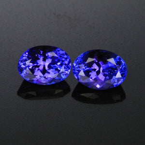 14K White Gold Blue Violet Vivid Oval Tanzanite Stud Earrings 3.18 Carats HOLD for Virginia