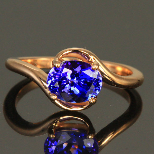 14k rose gold tanzanite ring