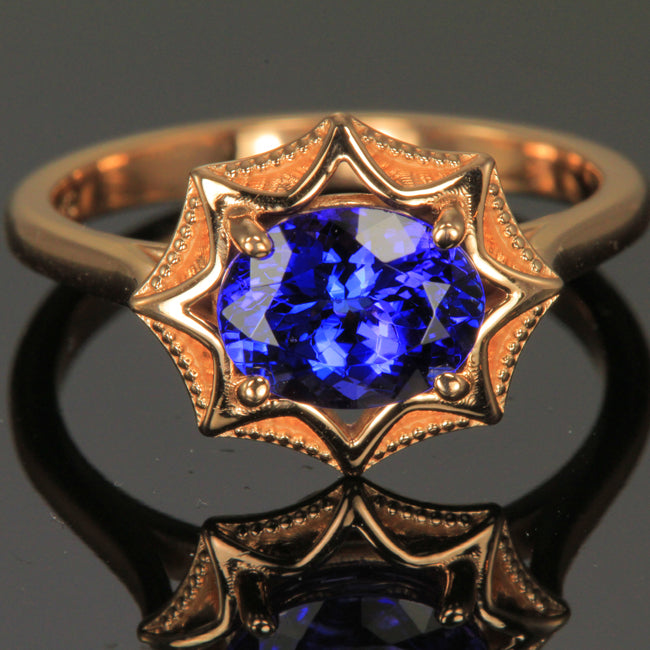 14K Rose Gold Tanzanite Ring