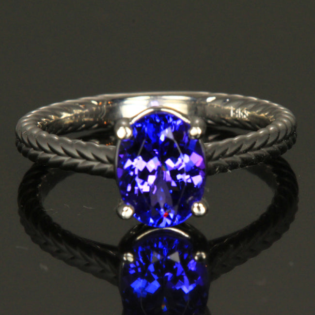 14K white gold tanzanite ring