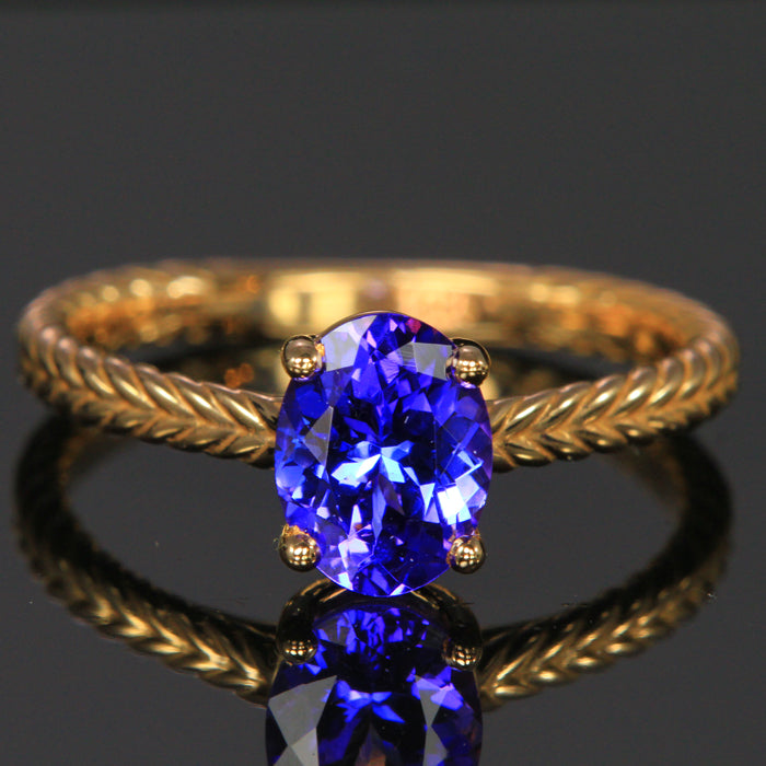 14k Rose Gold Oval Tanzanite Ring