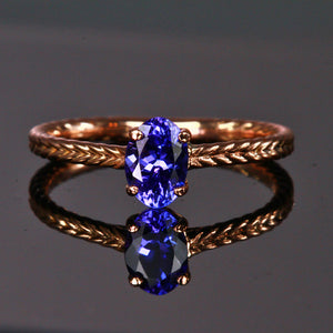 14K Rose Gold tanzanite ring