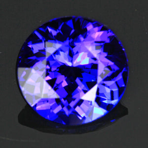 Blue Violet Exceptional Round Brilliant Tanzanite Gemstone 3.74 Carats