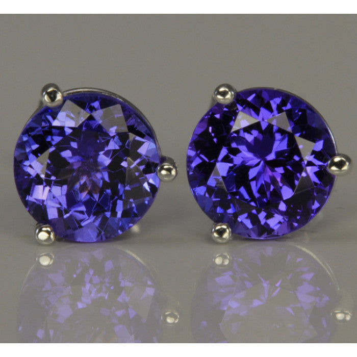 Round Tanzanite Earrings