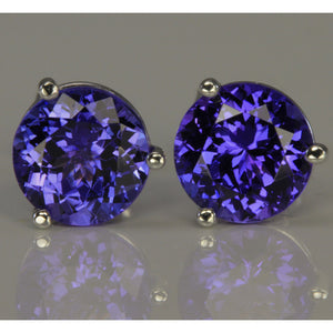 Round Tanzanite Earrings