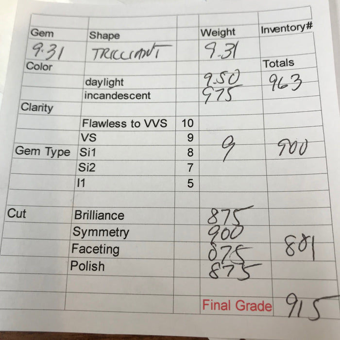 Blue Violet Trilliant Tanzanite Gemstone 9.31 Carats