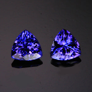 Blue Violet Trillant Pair Tanzanite 3.82 Carats