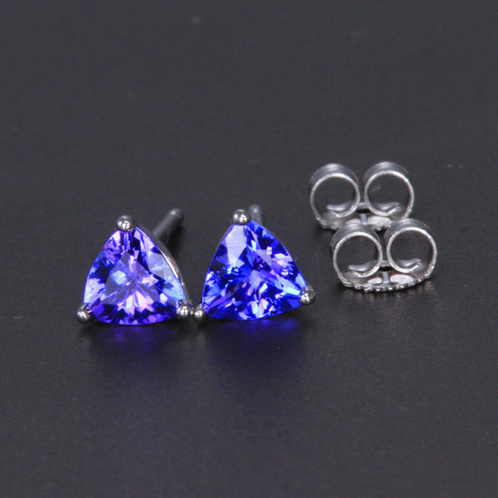14k White Gold Trilliant Stud Earrings 1.07 Carats